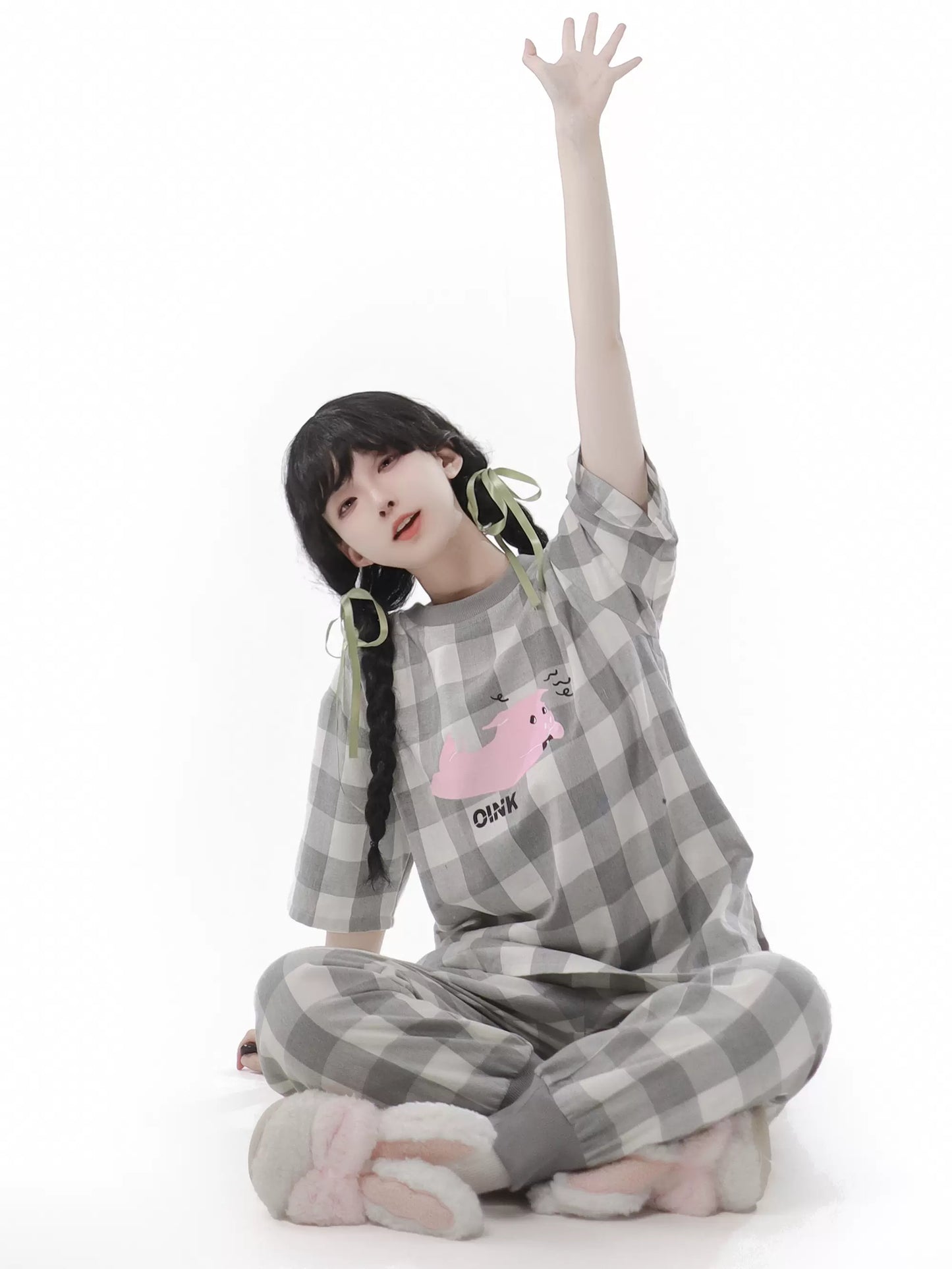 Soft Cotton Pajamas Loungewear Casual Check