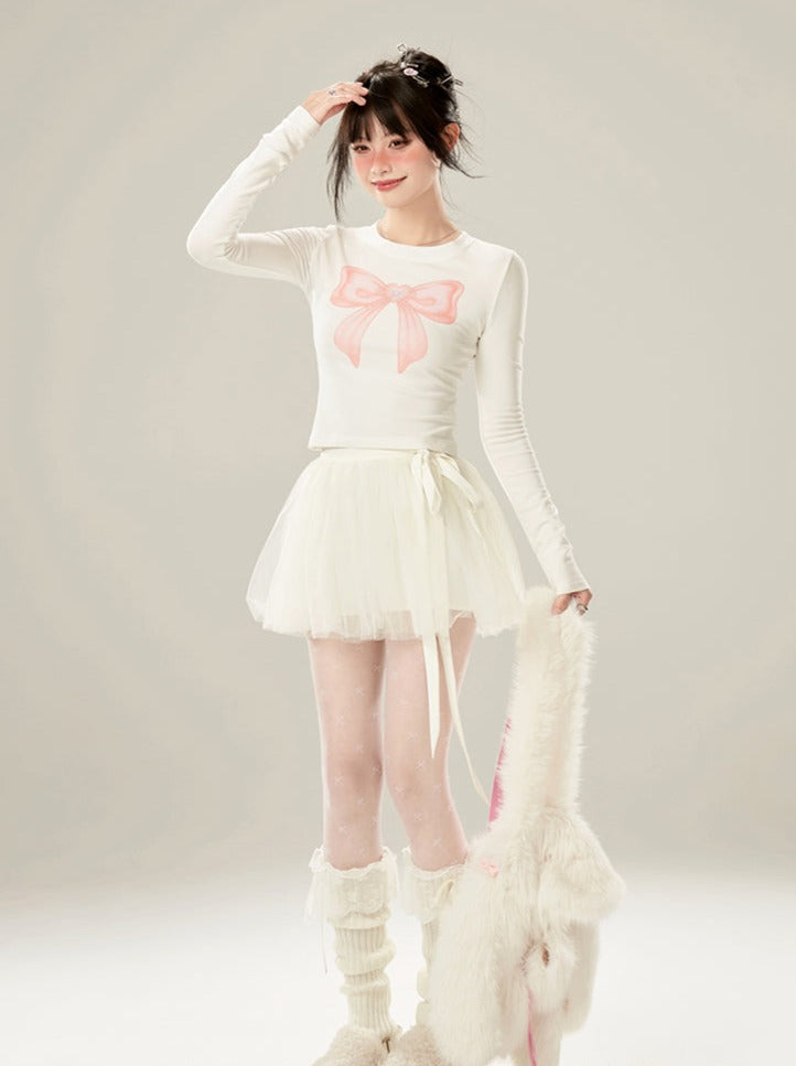 Tops Pink Ribbon Sweet Short
