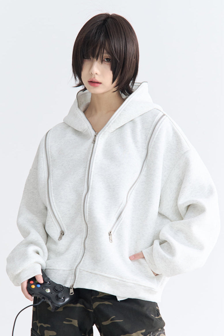 Strickjacke Lässiger Reißverschluss