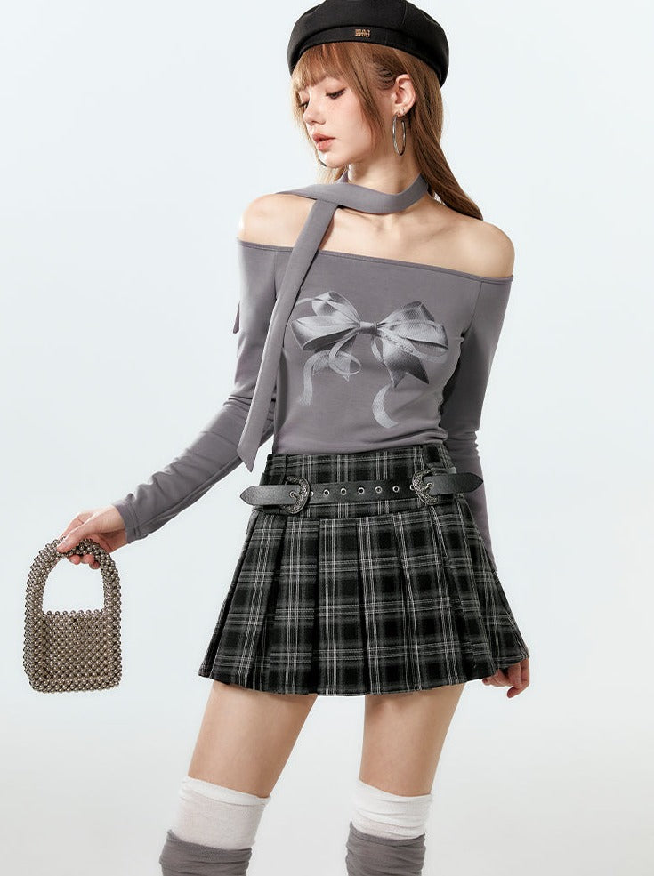 チェックカレッジプリーツスカートクール
