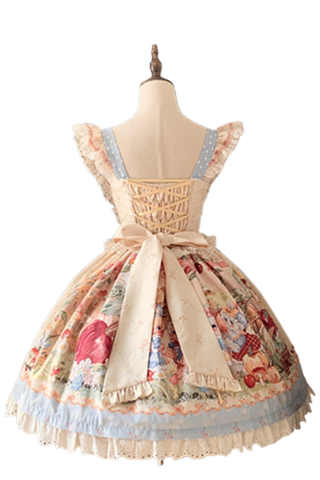 Apron + Reservations Suspender Print Dress Layered Carrot