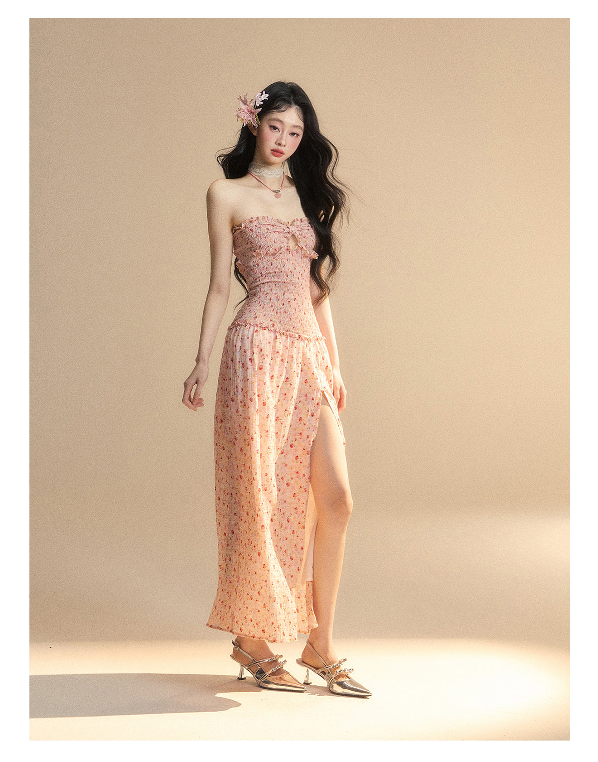 Girl Long Sweet Dress Tube Top
