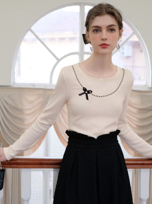 Sugar Pearl French Queen Top Ribbon Brown