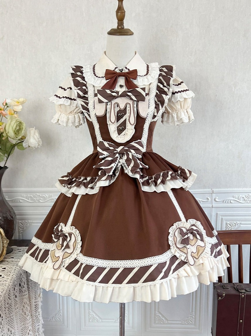 Sweet Ruffle + Blouse Skirt Arm Chocolate Warmers + Lace Ribbon Catsuit + Short Lolita