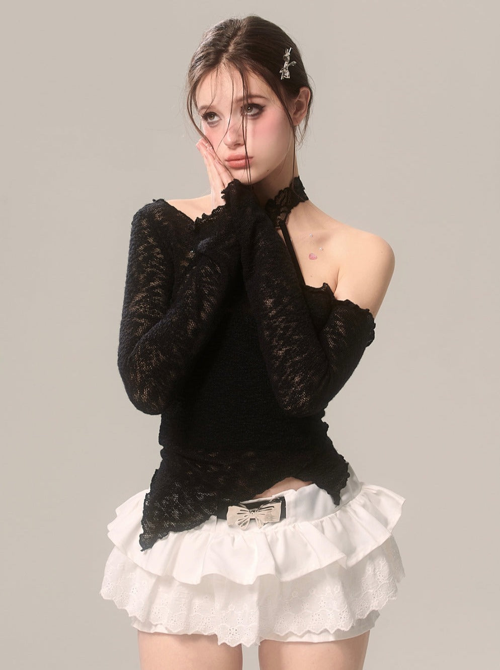 Lace Innerwear Top Halter-neck