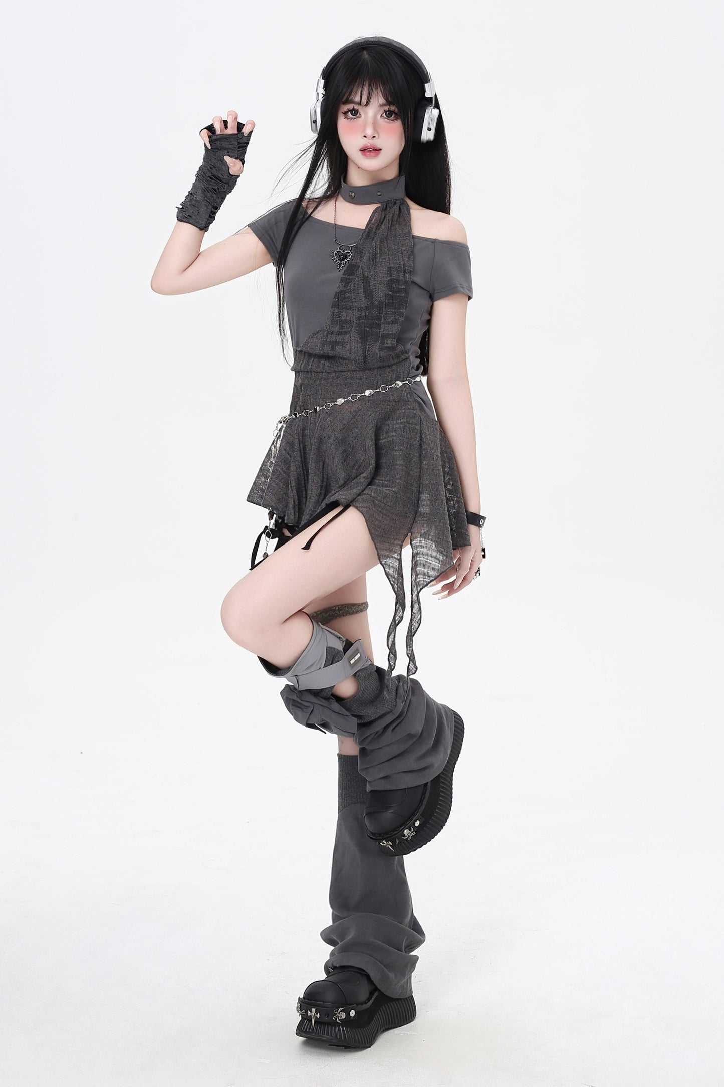 Top Off-the-shoulder Slim Dark Sweet