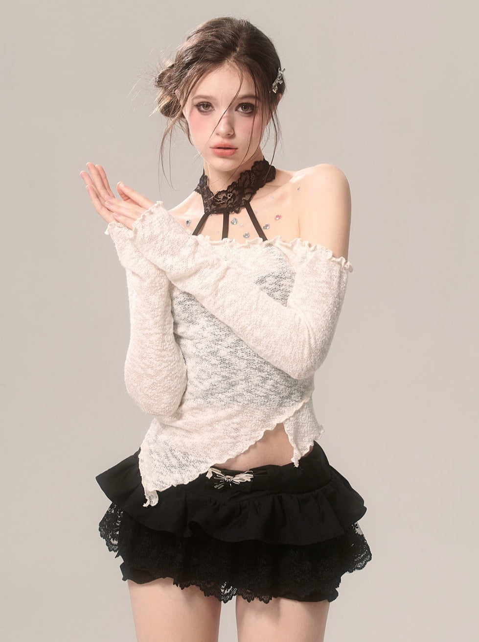Lace Innerwear Top Halter-neck