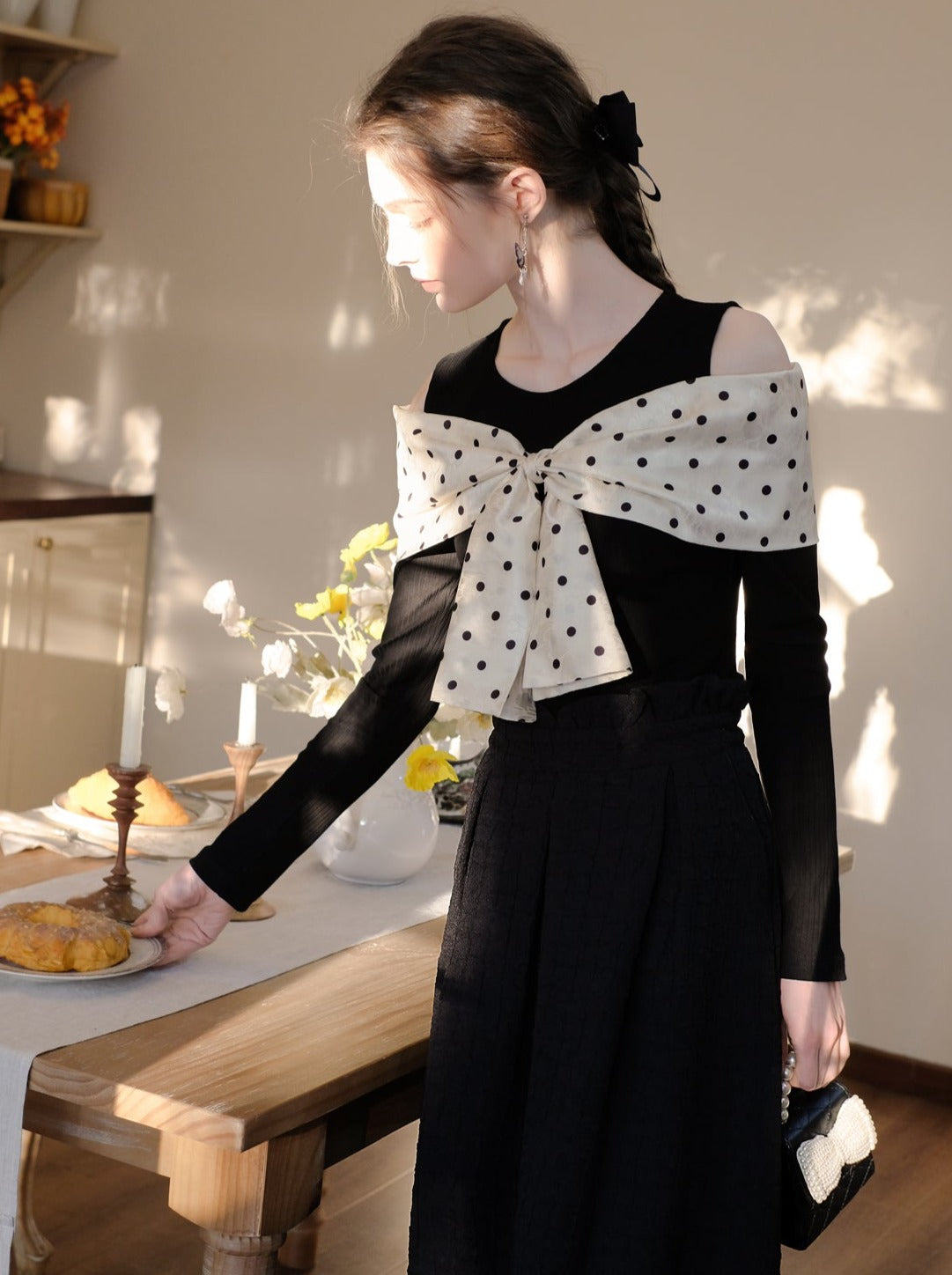 Long Skirt Brown Bob Top Dot Queen + Sugar