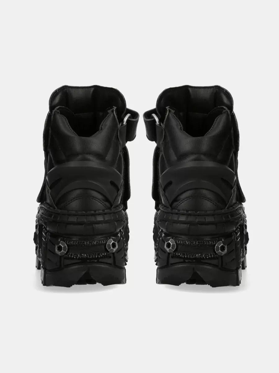 Schuhe Sohle Dark Tank Punk Leder Retro Stil Plattform