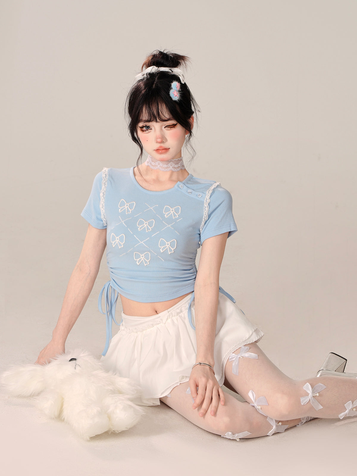 Ribbon Short Fit Sweet Slim Top
