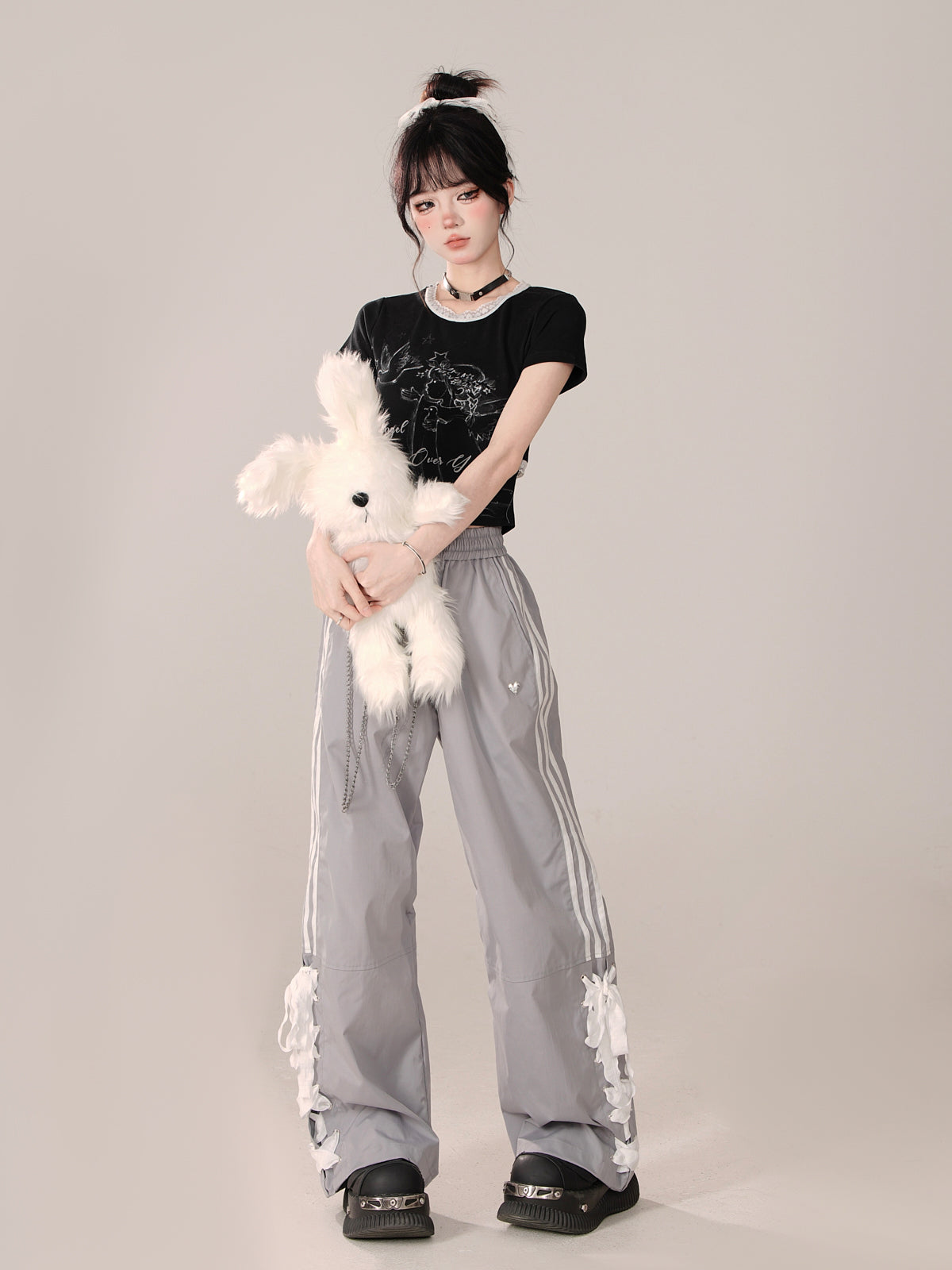 Black Little Short Angel Short Design Tops
