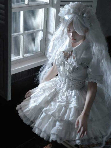 Dress Short Cross Contract Sweetheart Gothic