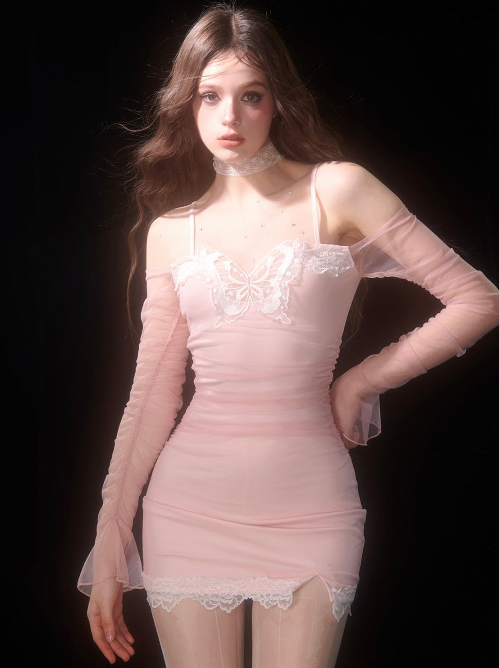 Kleid Schulter Hüfttasche Fit Slim One Line