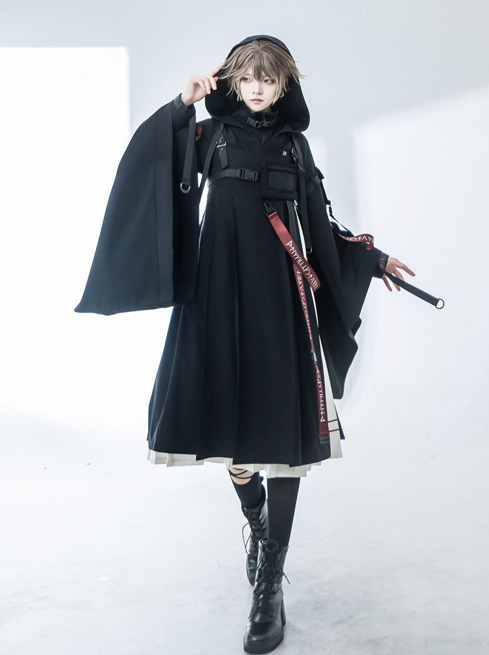 Skirt Inner Jumper Tops Cool + Hooded Cardigan + Waistland