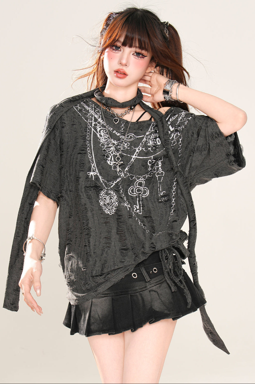 one-shoulder loose tops Mine
