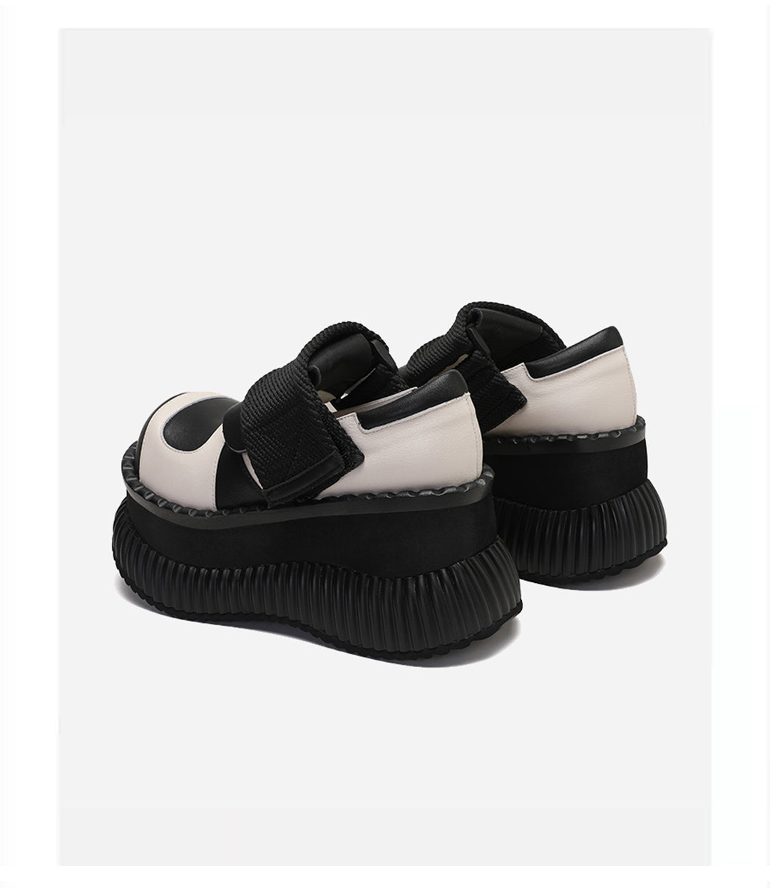 Platform Casual Shoes Leather Velcro