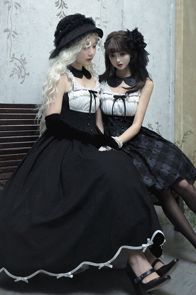 Princess Black Jumperskirt Lolita Top Lady + Cropped Silent
