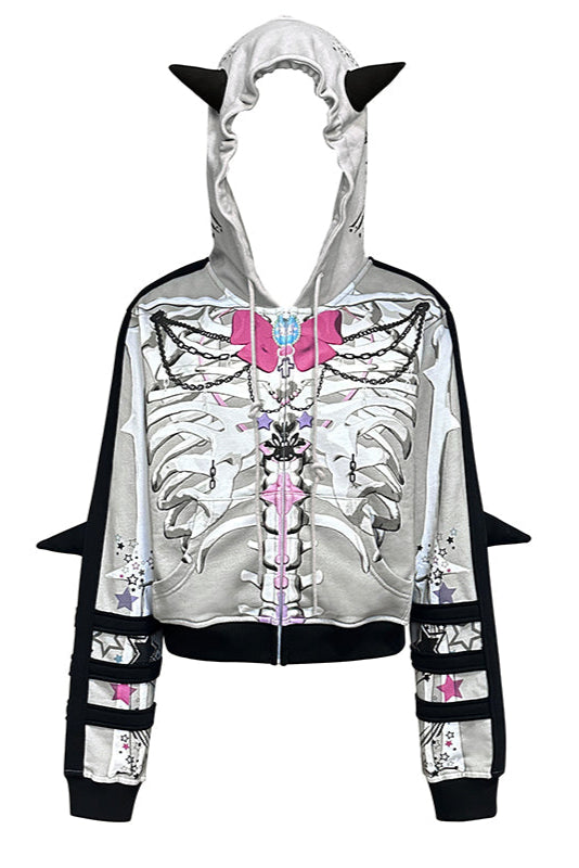 Hoodie Ribbon Sweatshirt Animal Print
