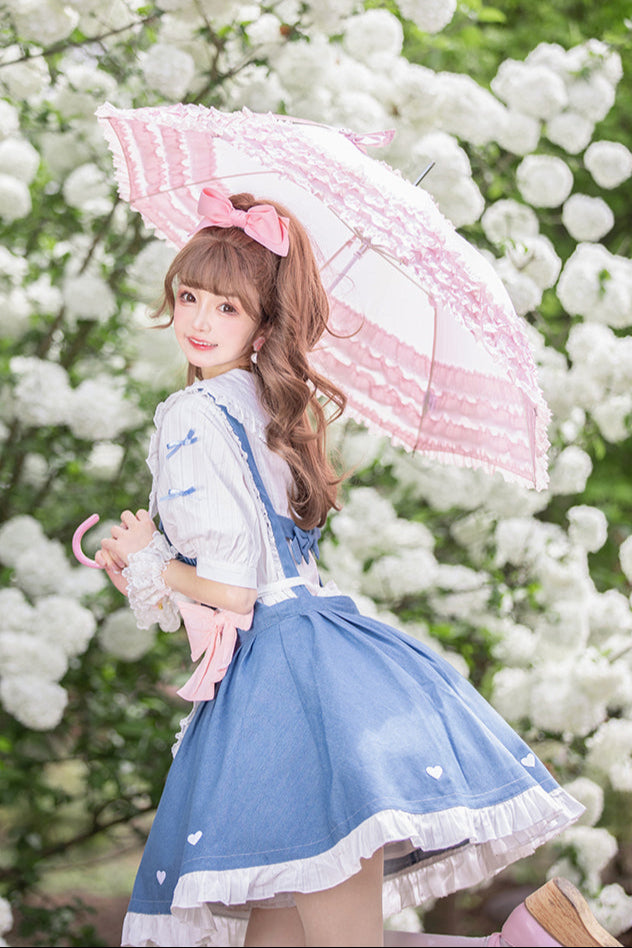 + Denim Apron Lolita Innerwear Jumper-skirt Light Doll Raw