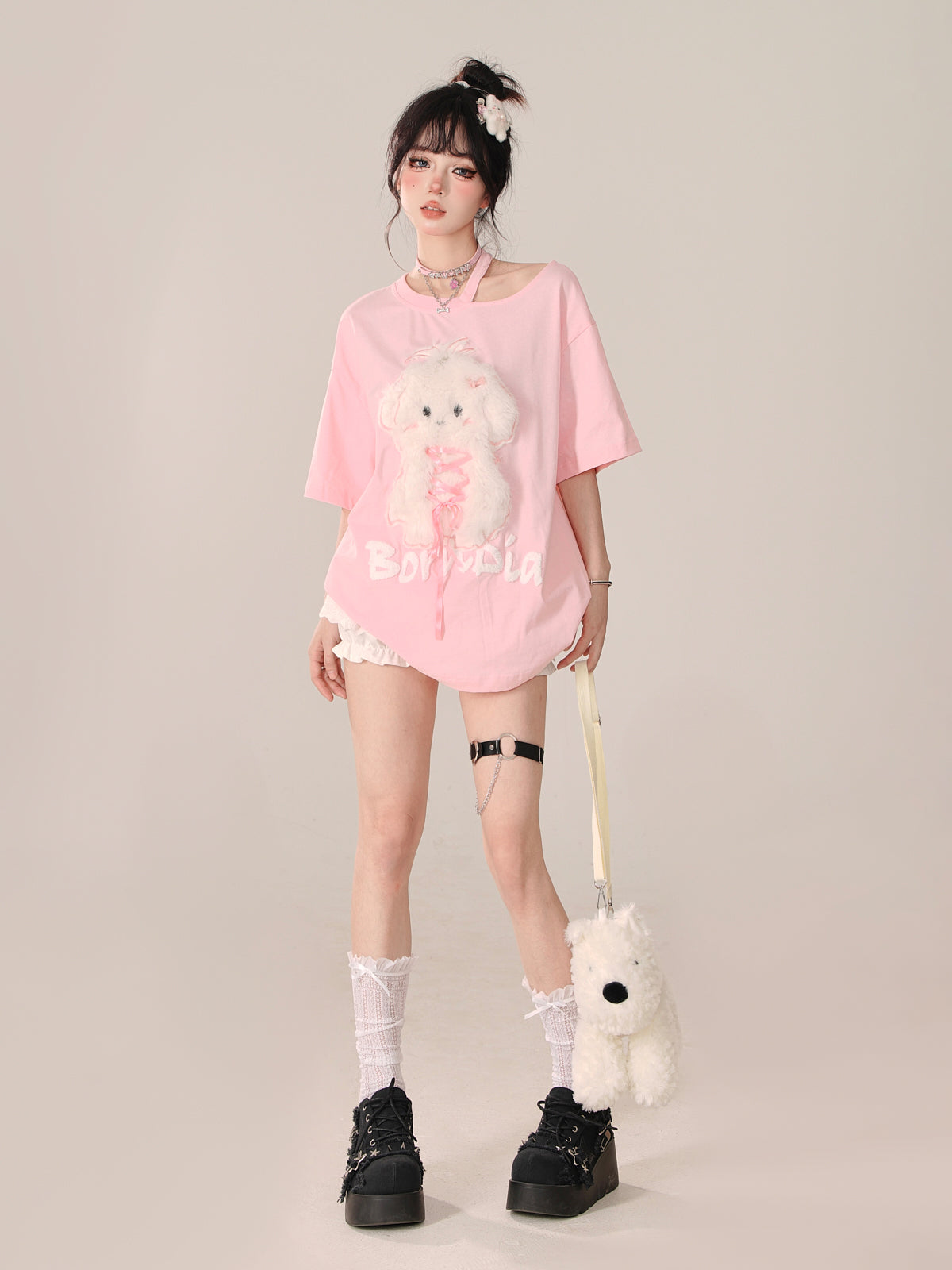 Sweet Pinky Loose Rabbit Top Far