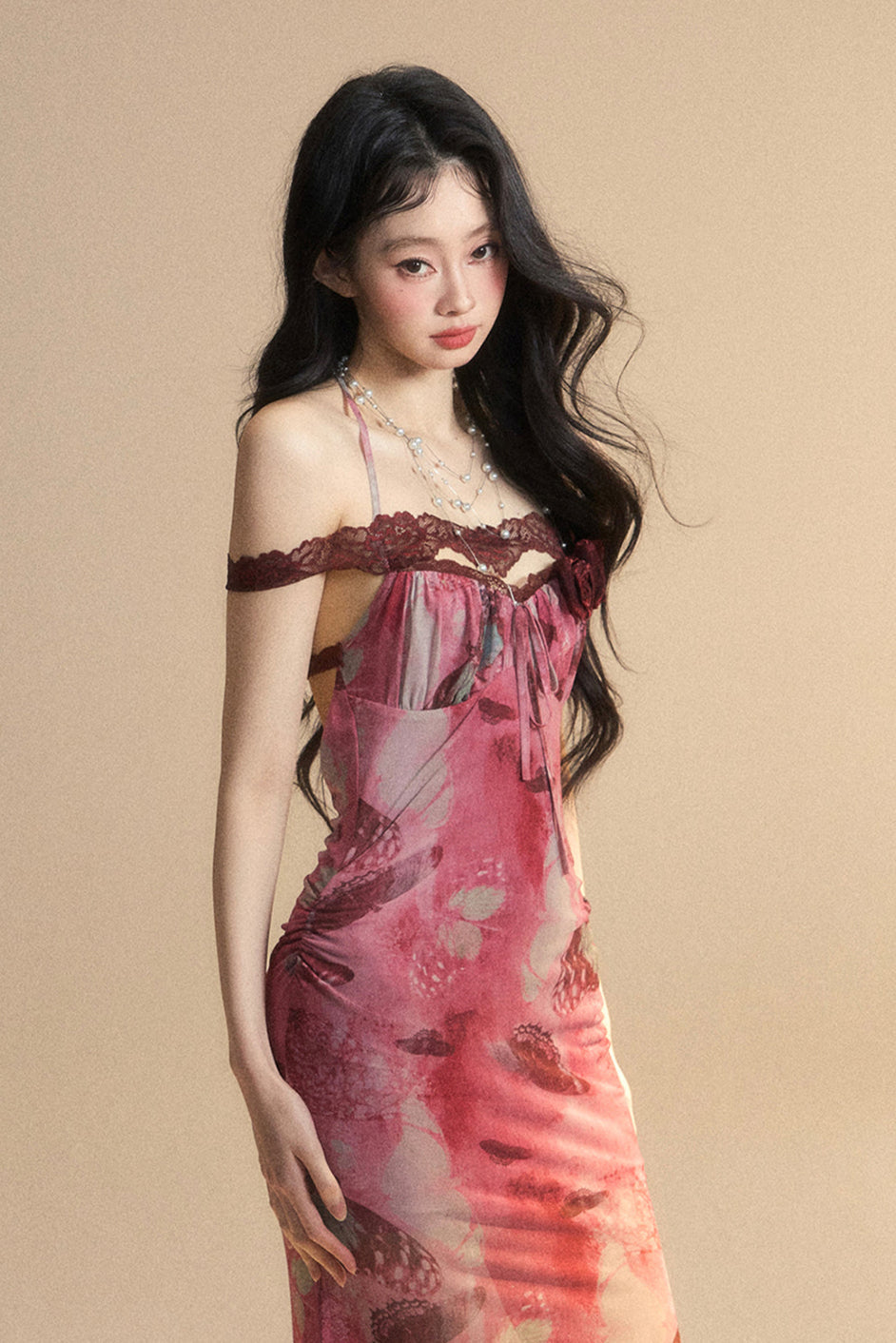 Lace Backless Maxi Dress