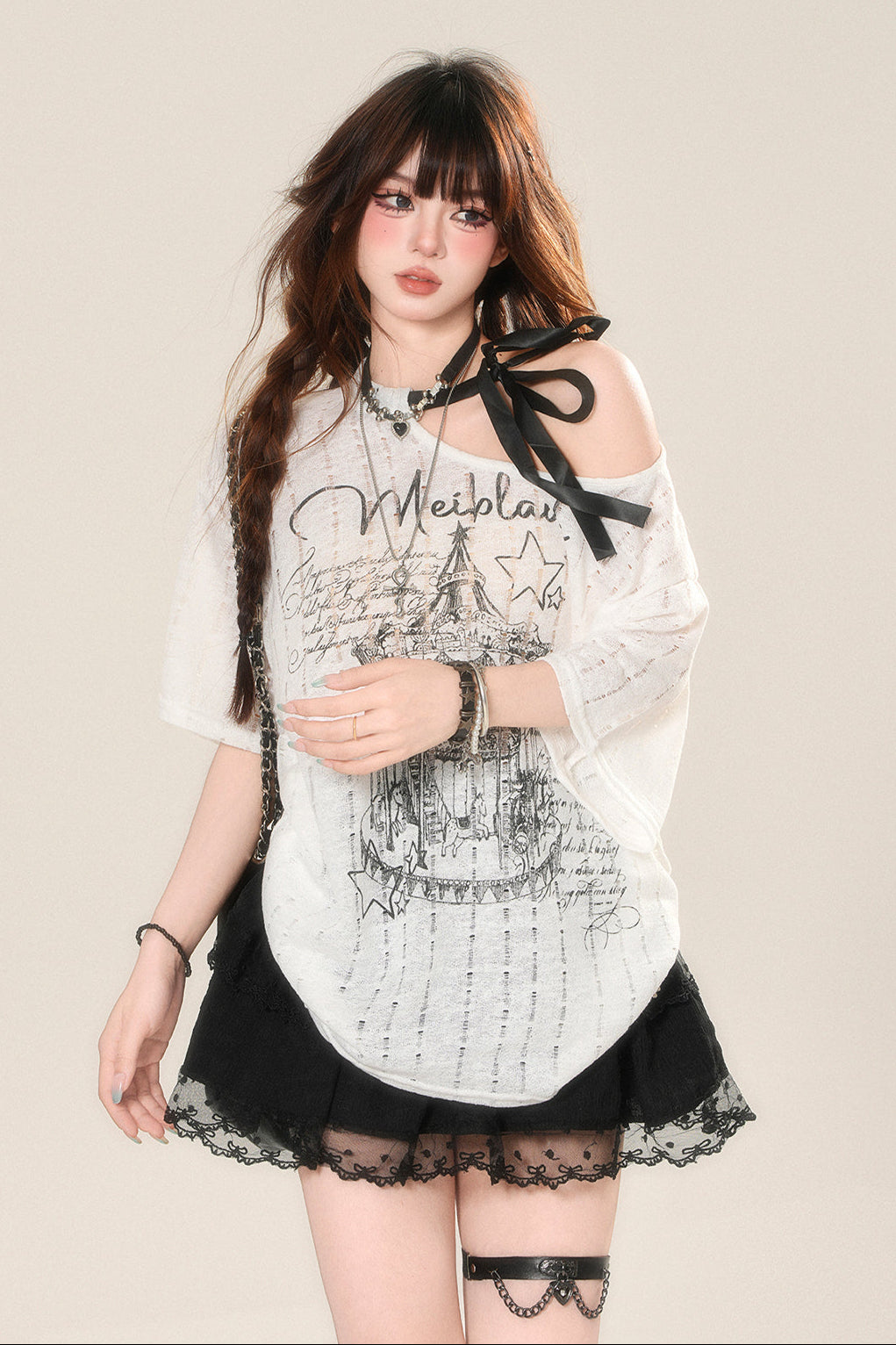 Shoulder Dark Tops Sheer