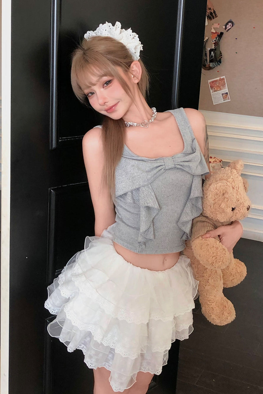 Ribbon Tank Top Ruffle