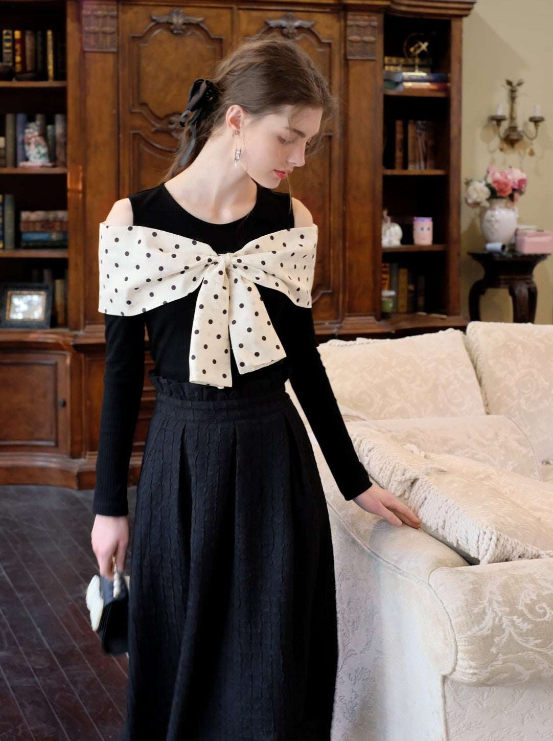 Long Skirt Brown Bob Top Dot Queen + Sugar