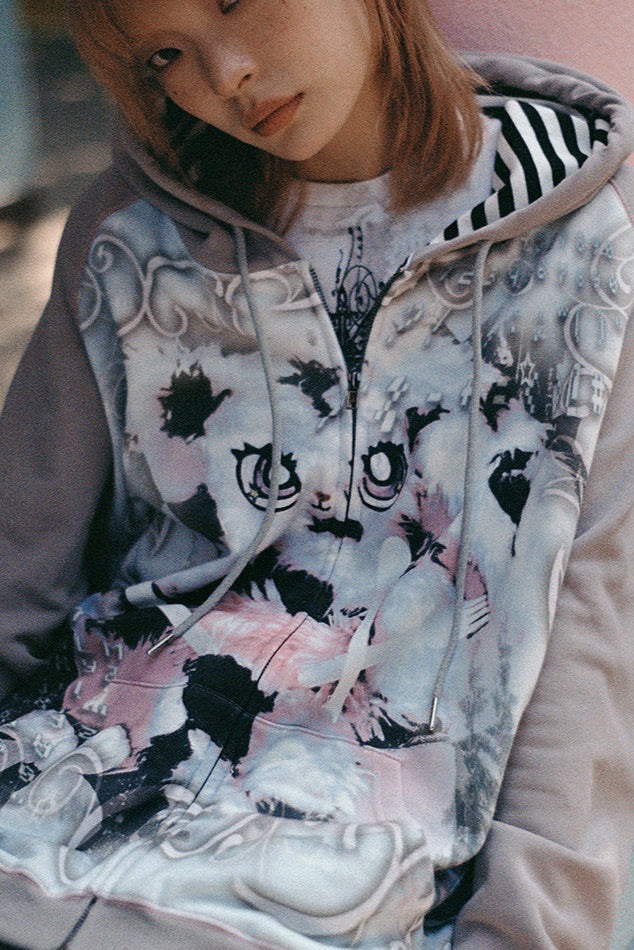 Sweatshirt Bunny Hoodie Graffiti Oversized