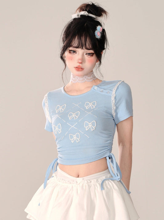 Ribbon Short Fit Sweet Slim Top