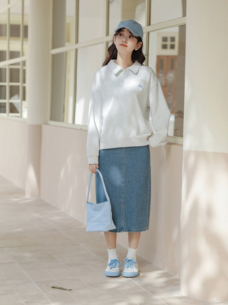 College Style Polo Casual Tops