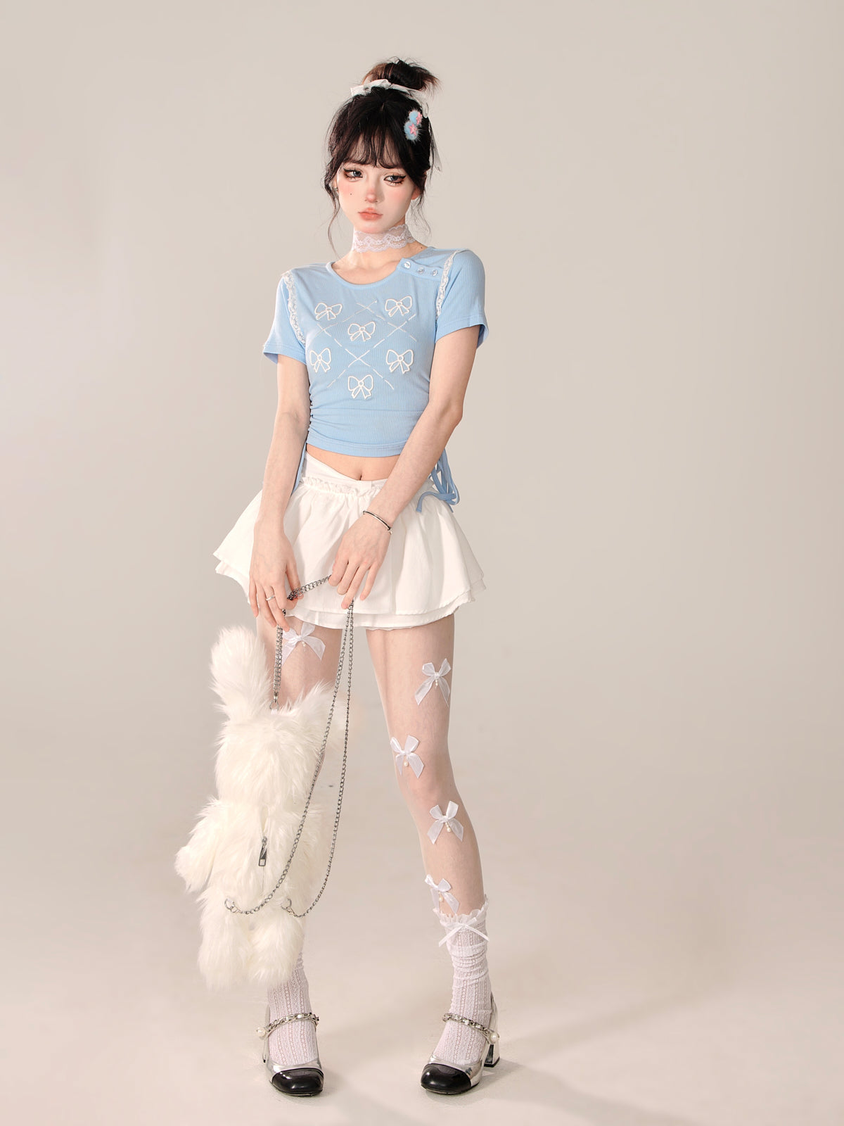 Ribbon Short Fit Sweet Slim Top