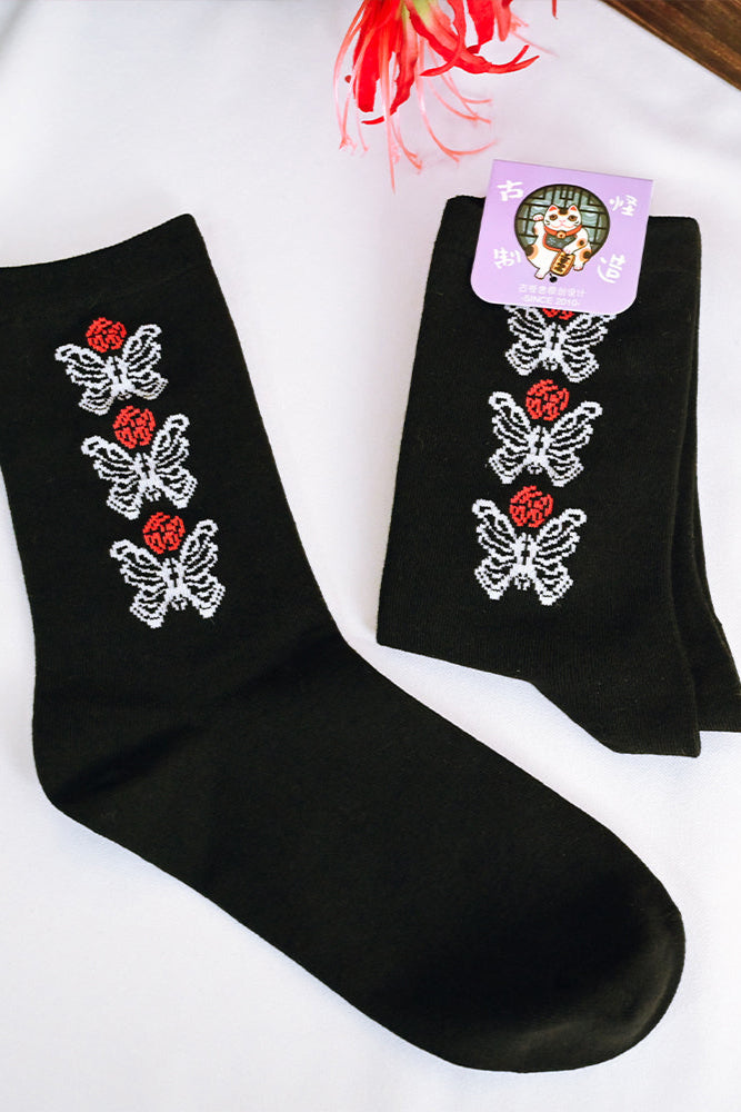 Retro Medium Butterfly Bloom Socks