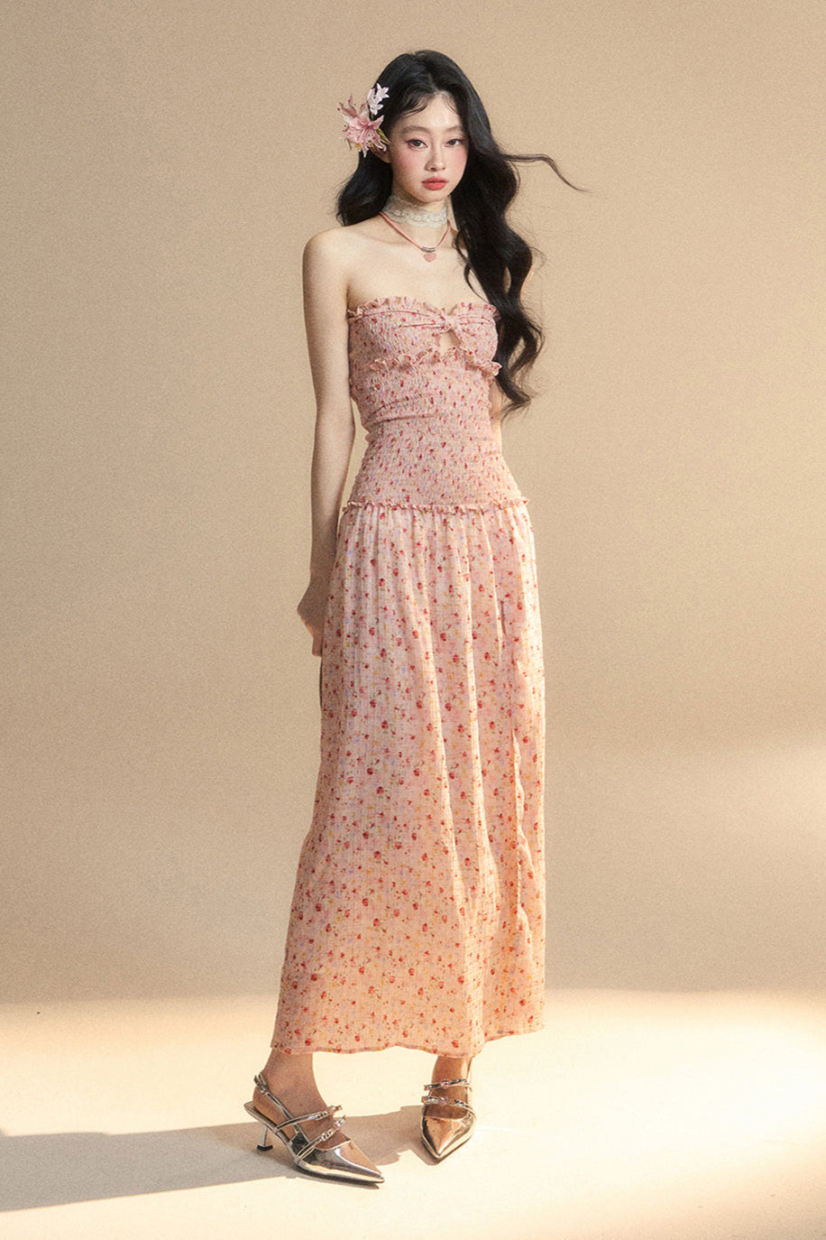 Girl Long Sweet Dress Tube Top