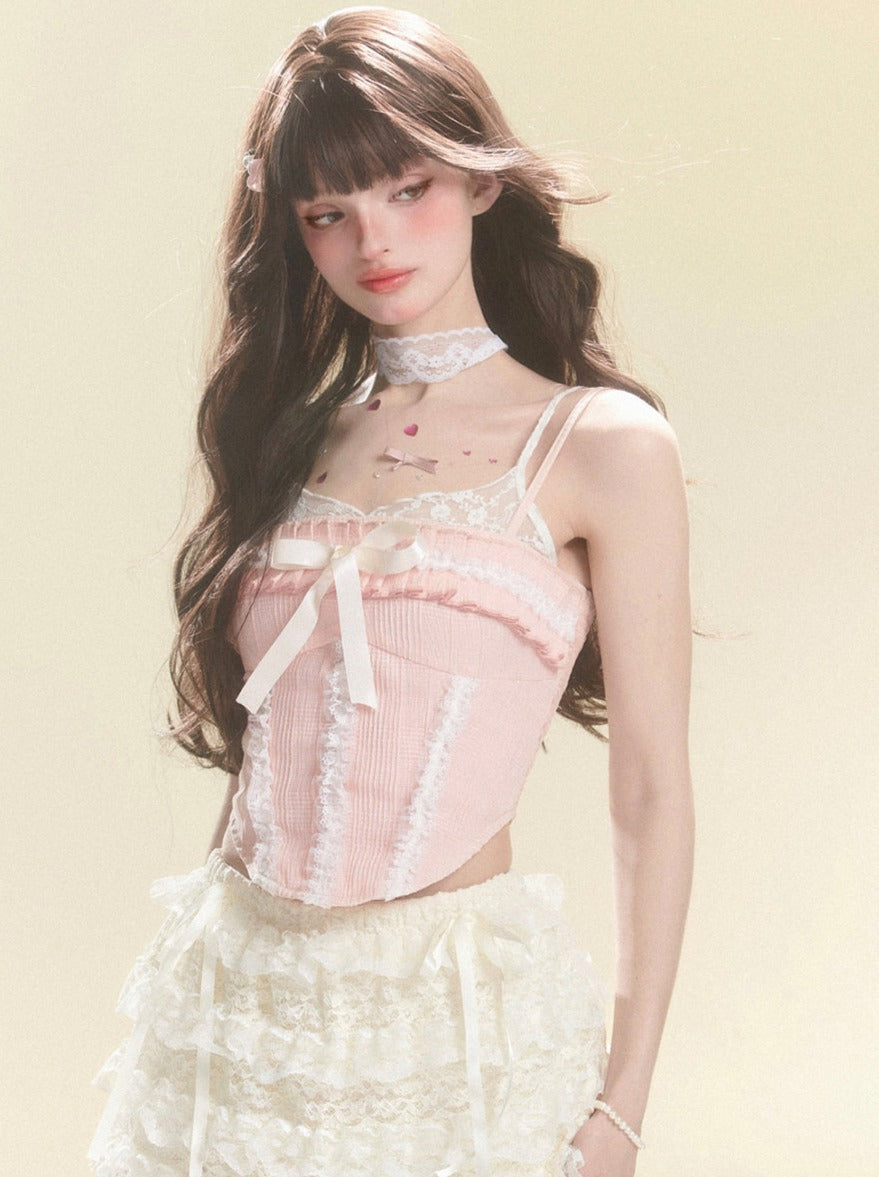 Camisole Tops Lace Frilled
