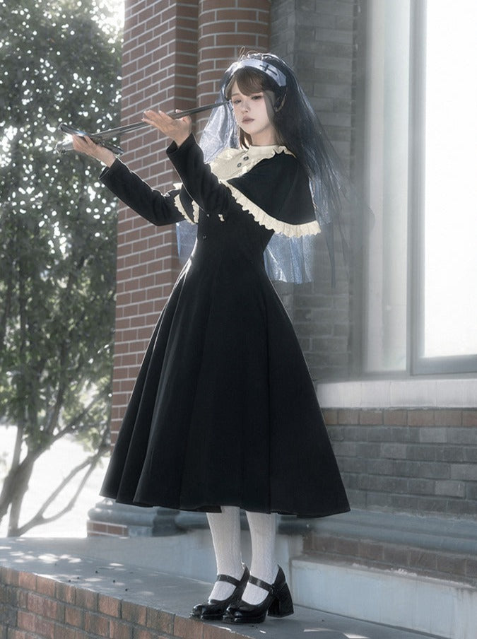 Piece Faux Gothic Dress Two Lolita