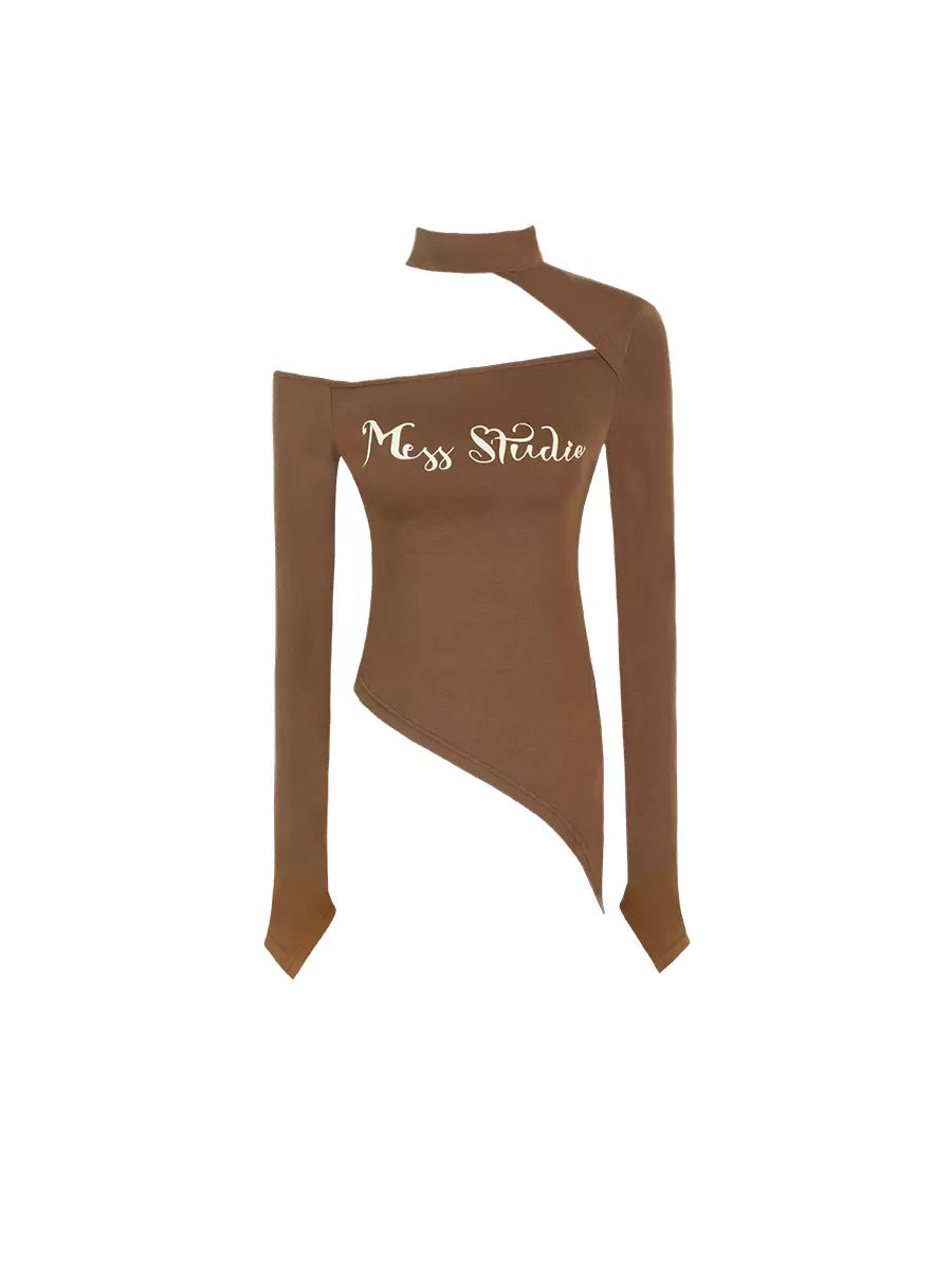 Logo Asymmetrical Top Neck Design