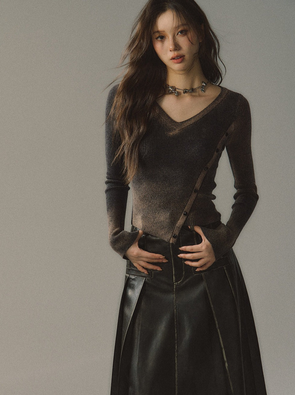Haut carré slim à col licou et taille haute