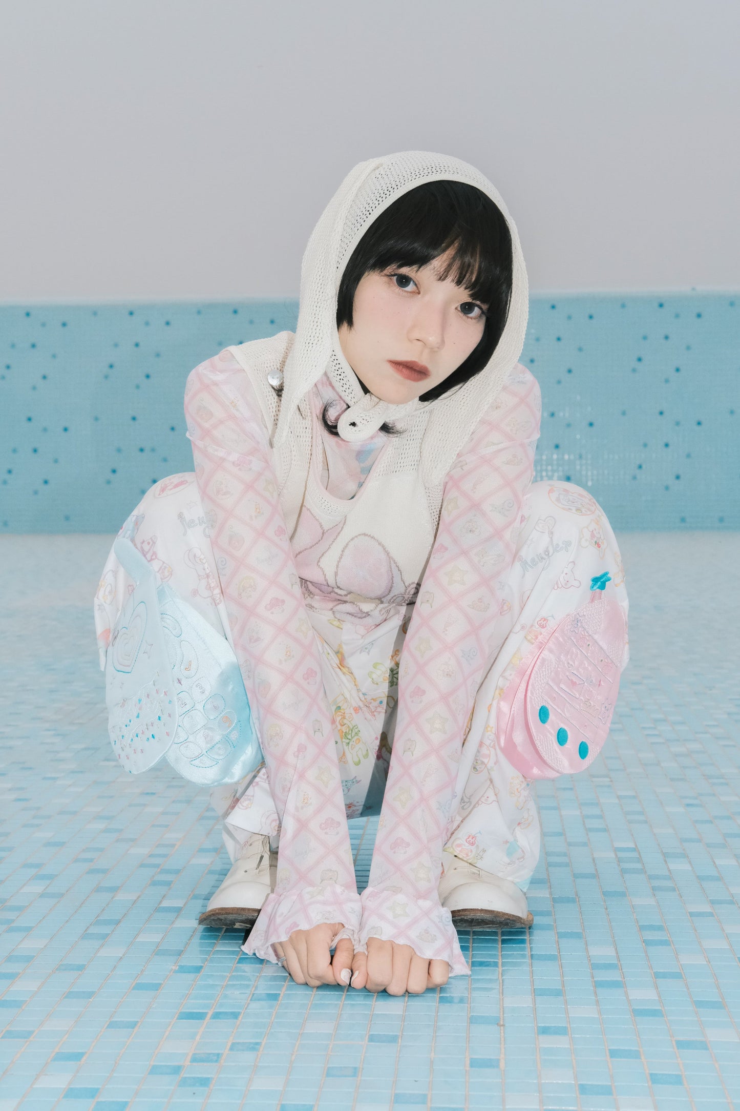 Subculture animal hat mesh vest +