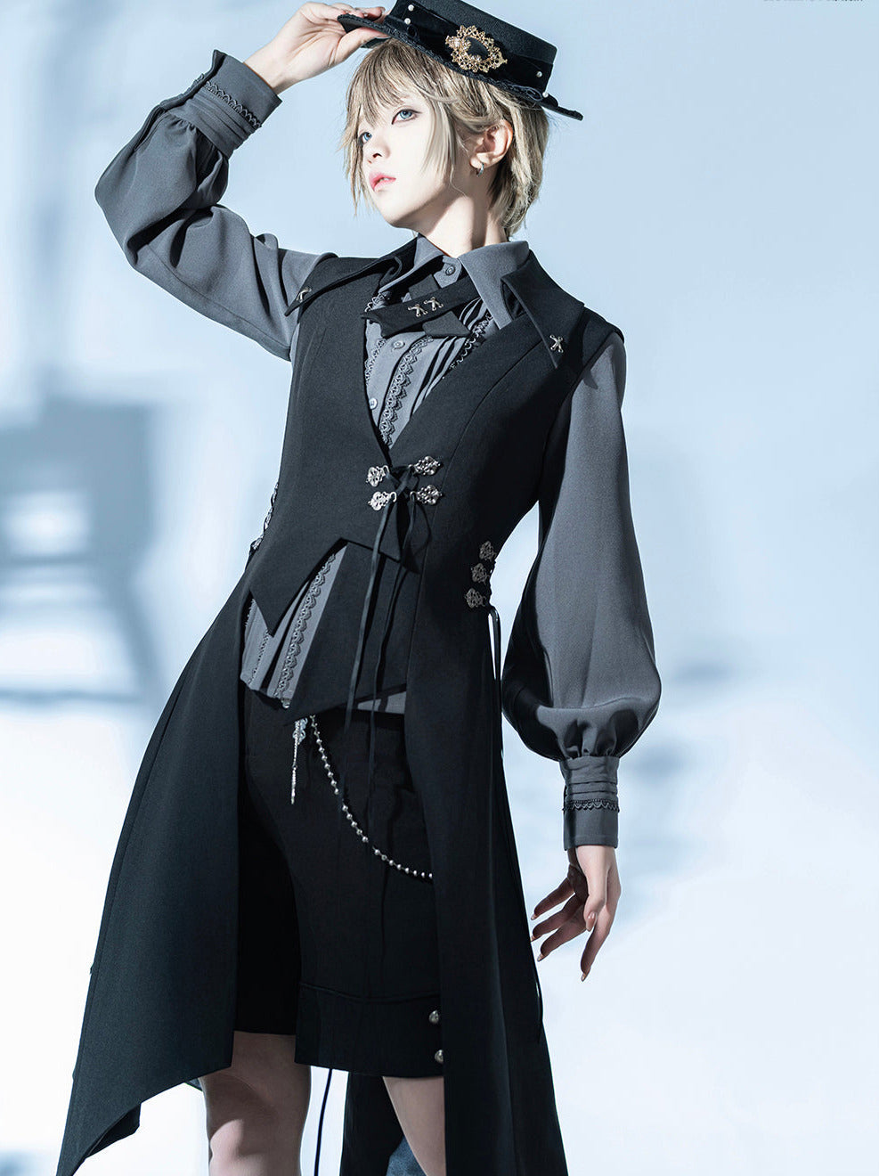 Gilet long et élégant style rétro Prince Dark