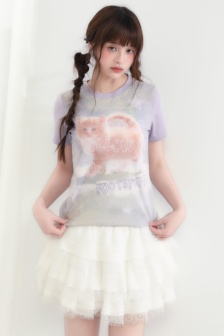 Cat Top Neck Round