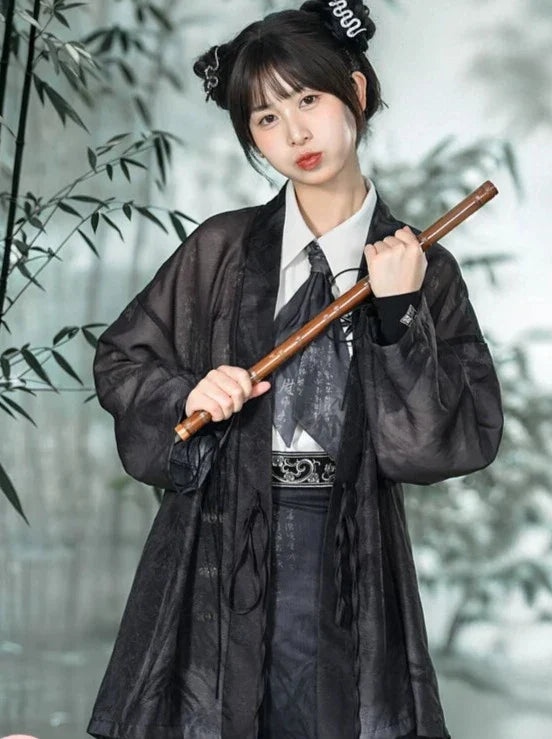 シャツとクラップスカートのチャイナモード