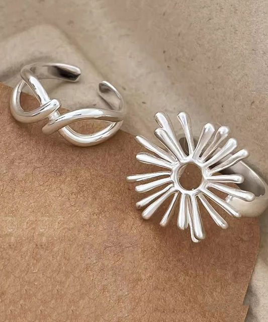 合金ツーピーススタイルセットシルク花火中空リング非対称アウト