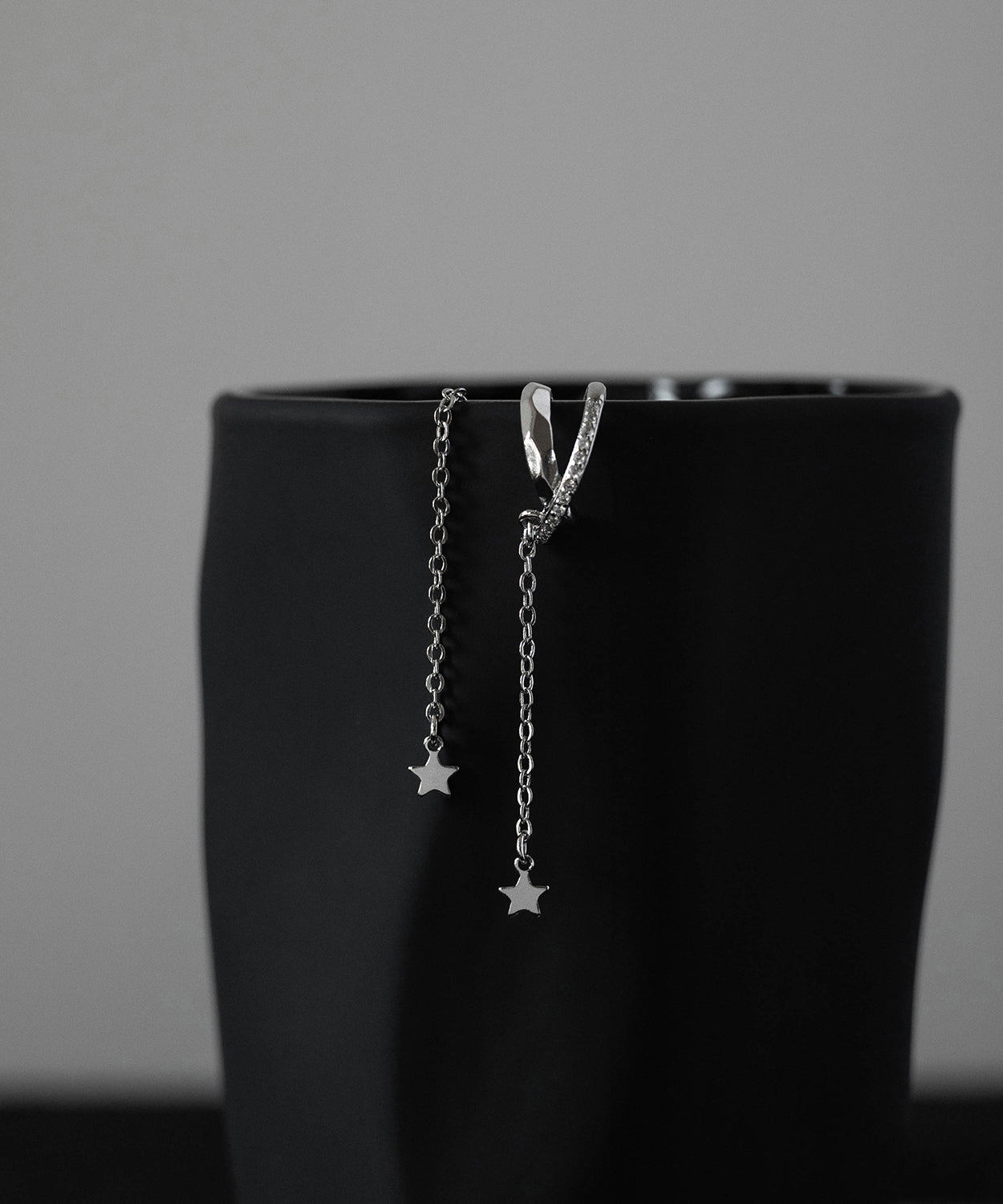 Silk Drop Stylish Zircon Tassel Star Earrings Copper