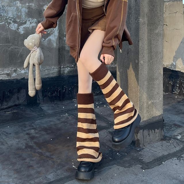 / Warmer Set Striped Leg Tights
