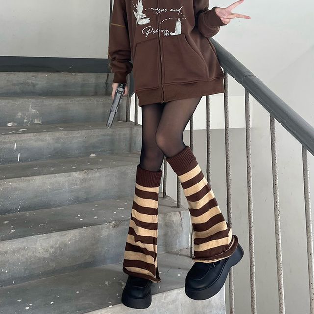 / Warmer Set Striped Leg Tights