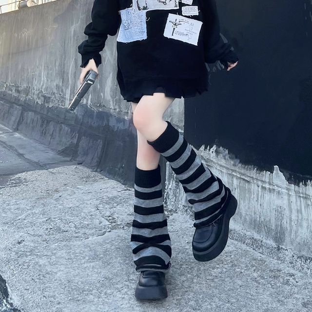 / Warmer Set Striped Leg Tights