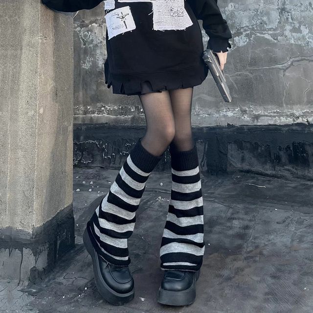 / Warmer Set Striped Leg Tights