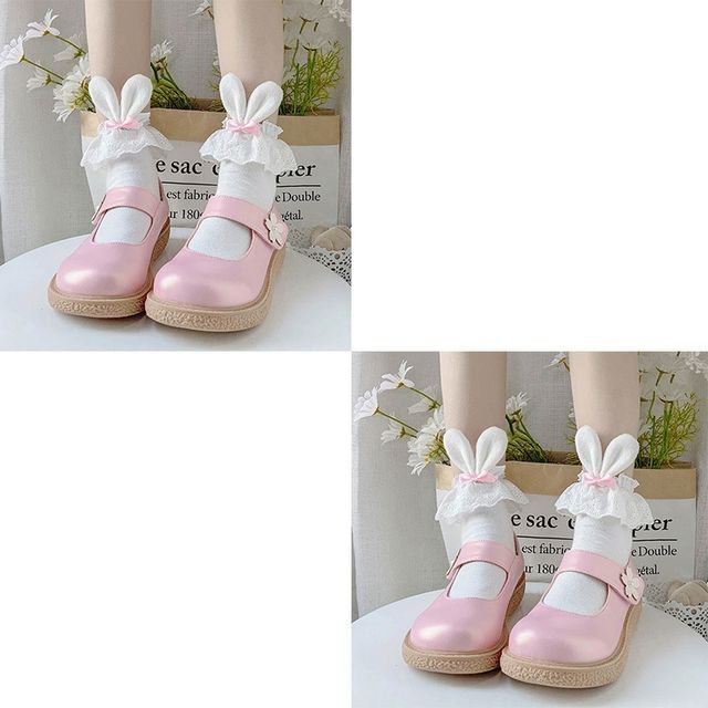 / Rabbit Ear Socks of 2 Bow Accent Set
