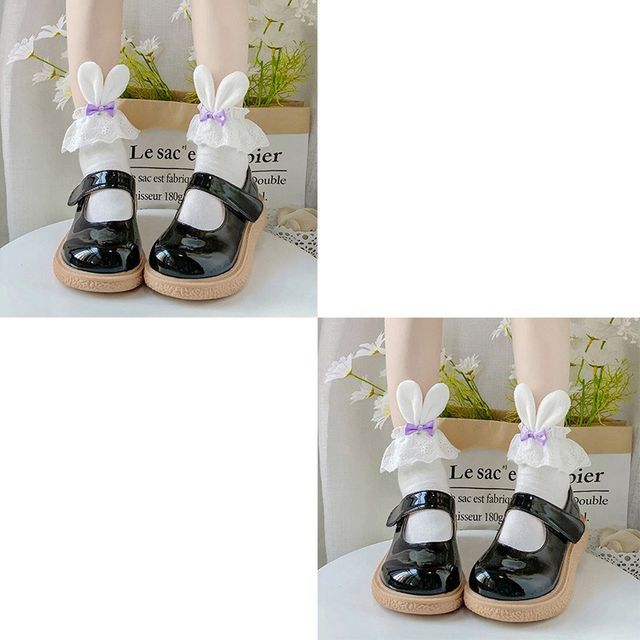 / Rabbit Ear Socks of 2 Bow Accent Set